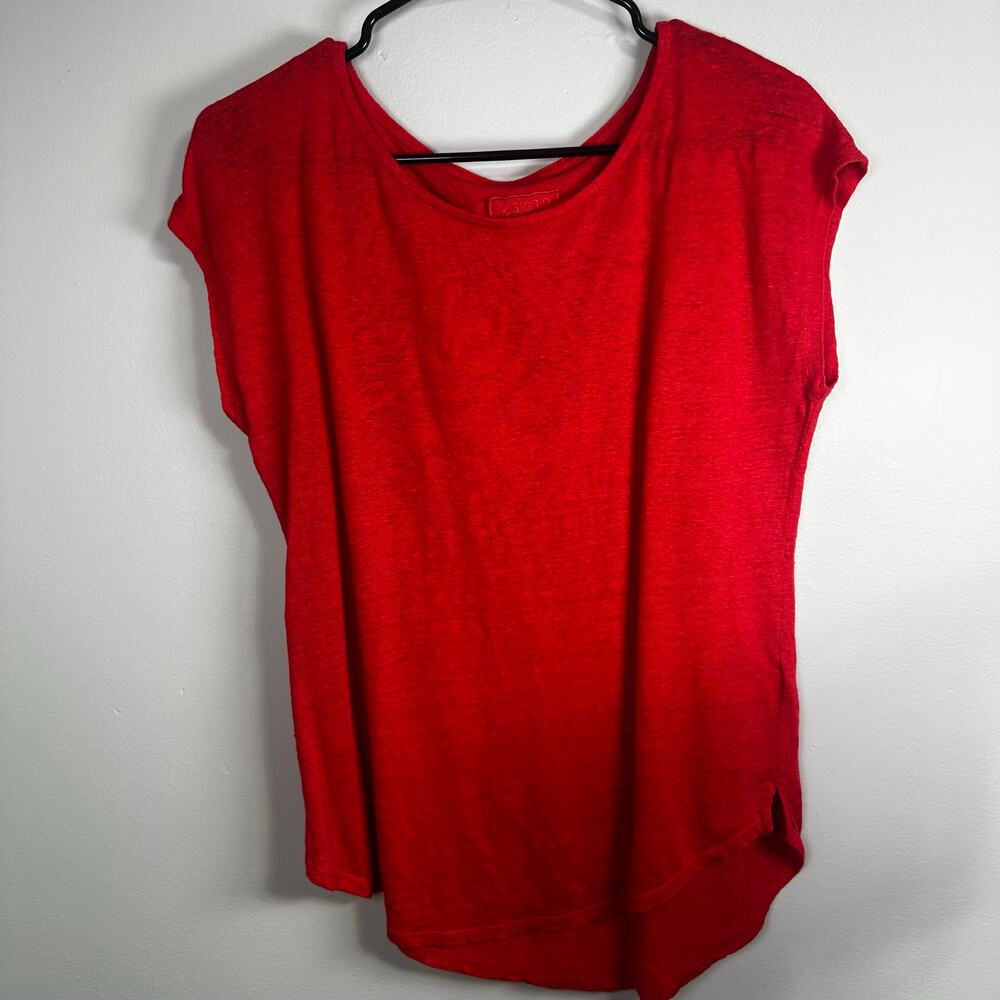 Sigrid Olsen 100% Linen Cap-Sleeve Tee